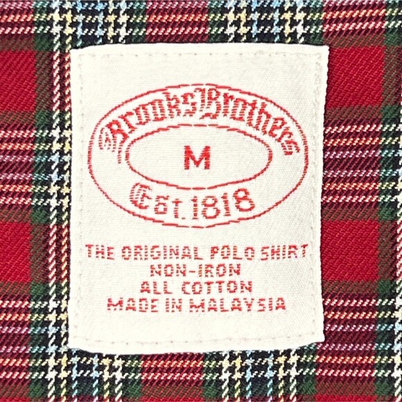 Brooks Brothers Casual Shirt Non-Iron Red Plaid Long-Sleeve Button-Down Sz M - Picture 4 of 10